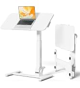 JOY worker Foldable Overbed Bedside Table, 180° Tiltable Mobile Standing Desk with Wheels, 31.5" ...