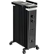 ARLIME Oil Filled Radiator Heater, 1500W Radiator Heater with Thermostat, Overheat & Tip-Over Pro...