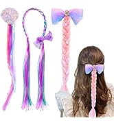 PinkSheep Mermaid Hair Clip for Girls Kids 3 Pack Fake Hair Hair Clips Hair Wig Rainbow Wigs