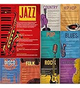 Music Genre Posters Music Bulletin Board Set Music Posters for Classroom Musical Education Poster...