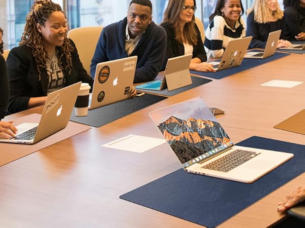 Black Shark Non-Slip Leather Desk Pad, Keyboard Gaming Mouse Mat