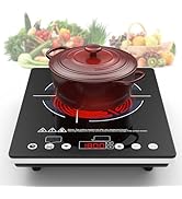 VBGK Electric Cooktop,110V Electric Stove Top,Single Burner LED Touch Control,9 Power Levels, Kid...