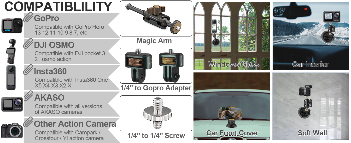 Twist-Lock Suction Cup Base Suction Cup Mount, Windshield Suction Mount Bracket, Dash Cam Mount
