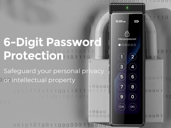 audio recorder with password protection