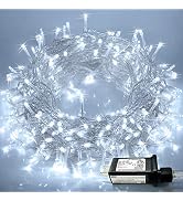 JMEXSUSS 300 LED Christmas Lights Outdoor Waterproof 8 Modes Christmas String Lights Cool White C...