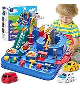 Hahaland 3 Year Old Boy Toys - Race Track Toys, Car Toy for Boys 3-4, Puzzle Track Rescue Racer G...