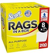 Scott Rags In A Box (75260), All-Purpose Towels, Large 9"x12" Paper Towel, Pop-Up Box (8 Boxes ...