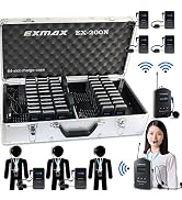 EXMAX EX-200N UHF Wireless Microphone Headsets System Church Translation 200 Channels for Noisy F...