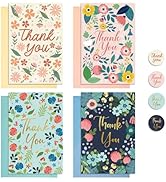 Thboxes 24 Pack Thank You Cards with Envelopes, 4x6 Inch Thank You Cards with Envelopes & Sticker...