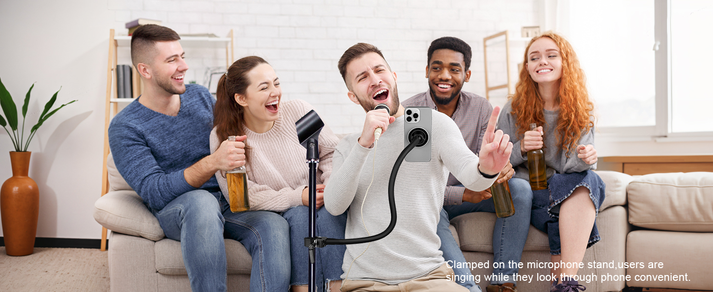 Mircophone stand gooseneck phone holder