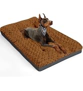POCBLUE Deluxe Washable Dog Bed for Large Dogs Dog Crate Mat 36 Inch Comfy Fluffy Kennel Pad Anti...