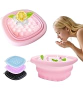 EBIGIC Face Bowl for Ice with Built-in IceTray,Collapsible Silicone Face Ice Bowl – Cold Plunge T...