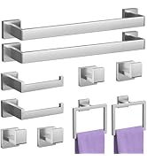 10-Piece Brushed Nickel Bathroom Accessory Set Including - 16" Hand Towel Holder - Toilet Paper H...