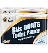 Caravista RV Camping Toilet Paper - 12 Rolls Rapid-Dissolve Marine & Trailer Septic Safe Tissue -...