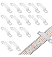VIPMOON 100 Pack Strip Light Mounting Clips LED Strip Light Holder Mounting Brackets for 10mm Wid...