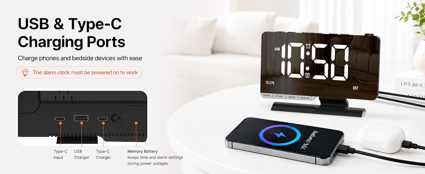 USB & Type-C Charging Ports