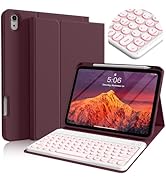 BQDIYOO Keyboard for iPad 11th Gen, 11/10.9inch iPad Case with Pencil Holder, A16 White Round Key...