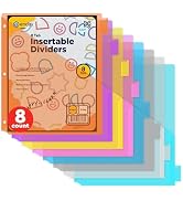 Enday Dividers with Pockets for 3 Ring Binder, 8 Subject Dividers, Plastic Multicolor 8 Pack with...
