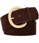 maikun Wide Belts for Women, Suede Belt Women, Thick Chunky Waistband with Fashion Gold Buckle