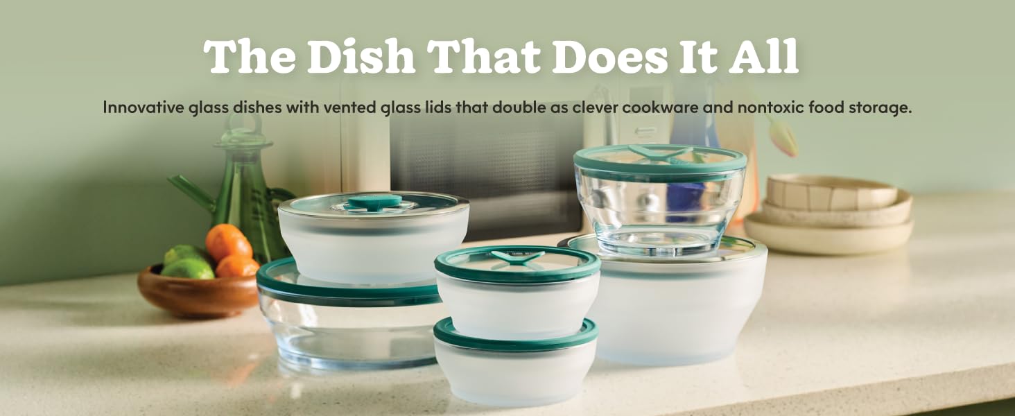 Anyday Microwave Cookware Clear Glass dishes food storage