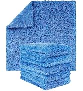 GREEN LIFESTYLE Microfiber Cleaning Cloth 6 Pack, Borderless Microfiber Towels, Car Wash Towels (...