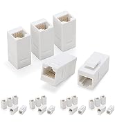 Rapink RJ45 Coupler Inline Keystone Jack, Female to Female RJ45 Keystone Coupler 25 Pack for Ethe...