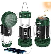BUGPASS 2 in 1 Portable Lantern Rechargeable Fan - Collapsible Lightweight LED Camping Lantern fo...