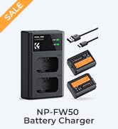 K&F Concept NP-FW50 Battery and Dual Slot Charger for Sony ZV-E10 A6500 A6400 A6300 A6000 A7 A7II...