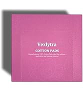 Vexlytra Scratch-Safe Facial Cotton Pads (No Pressed Edges) – 110 Count, 100% Pure Cotton – Hypoa...