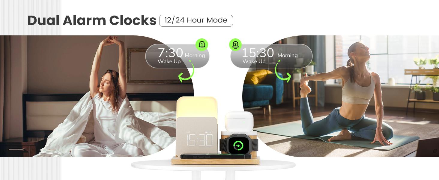 alarm clock with wireless charging