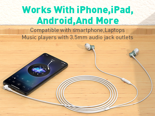 Noise Isolating Ear Buds with 3.5mm Plug in Audio Jack for computer