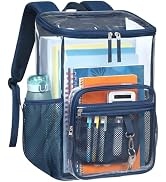 PACKISM Clear Backpack for School, 17 inch Flap Top Quick Access Heavy Duty Bookbag, Reinforced S...