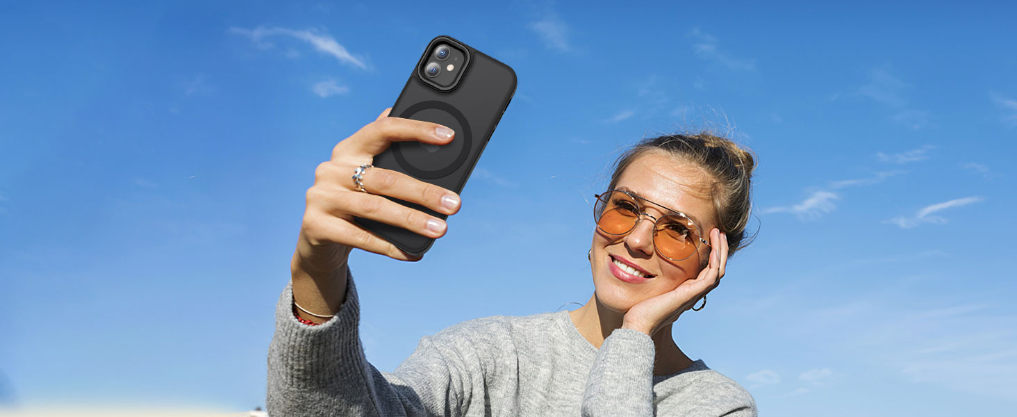 a black matte case, elegant, stylish, attractive