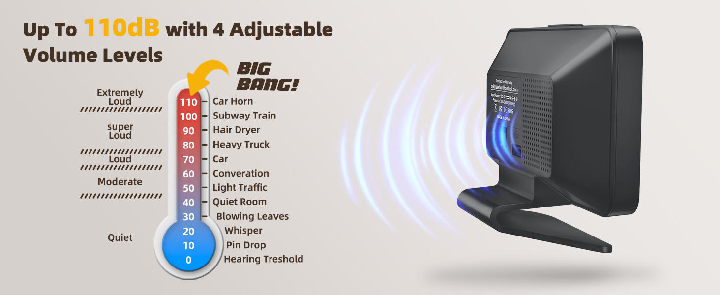 4 Adjustable Volume Levels