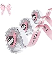 P12 Pink Satin Ribbon for Gift Wrapping Hair Bows Crafts Wedding Flower Bouquet, 12mm x 2m Compat...