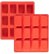 Eoonfirst Silicone Mini Loaf Pan (2PCS) - 12 Cavity Non-Stick Bread Pan for Mini Banana Bread, Co...