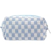 PAZIMIIK Checkered Makeup Bag for Purse Portable Zipper Make Up Pouch Small Cosmetic Case for Tra...