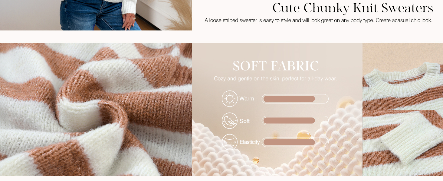 Striped Cute Color Block for Sweaters