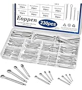 Eoppen 230Pcs Cotter Pin Assortment Kit - 304 Stainless Steel 12 Sizes Cotter Pin Set for Hitch P...