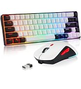 60% Wireless Gaming Keyboard and Mouse Combo, RGB Backlit Rechargeable | LED Light Up keyboards, ...