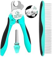 VIWIK 2 in 1 Dog Nail Trimmers with LED Light for Bloodline, Dog Comb, Dog Nail Clippers with Qui...