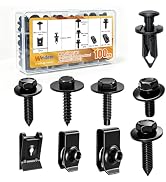 weideer 100PCS M4.2 M6 M8 Universal Fender Liner Screw U Nut Kit,Engine Splash Shield Hex Head Sc...