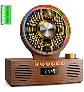 Retro Portable CD Player for Home Decor, CD Player with Speakers, Bluetooth/Battery/Remote, Deskt...