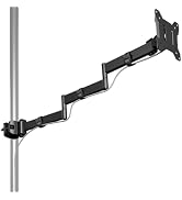 monTEK Universal Pole Monitor Arm 25 Inch Extra Long Reach - Single Desk Mount for 17-32 inch Scr...