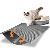 Pieviev Cat Litter Mat Double Layer Waterproof Urine Proof Trapping Mat 1 Pack (Gray, 30x24 Inch ...
