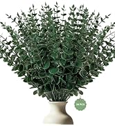 30pcs Artificial Eucalyptus Stems Eucalyptus Leaves,Fake Eucalyptus Plants | Real Touch Faux Gree...