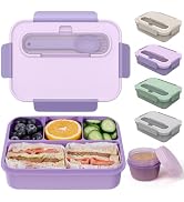 Caperci Bento Box Adult - 50 oz Large Lunch Containers for Adults and Teens, 4-Compartment Bento ...