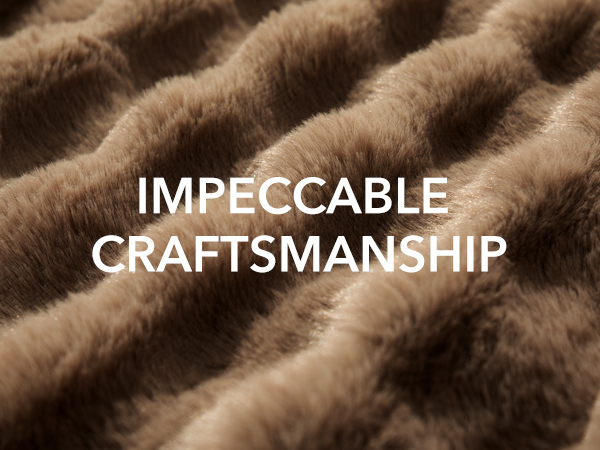 Faux Rabbit Fur Bubble Heated Blanket