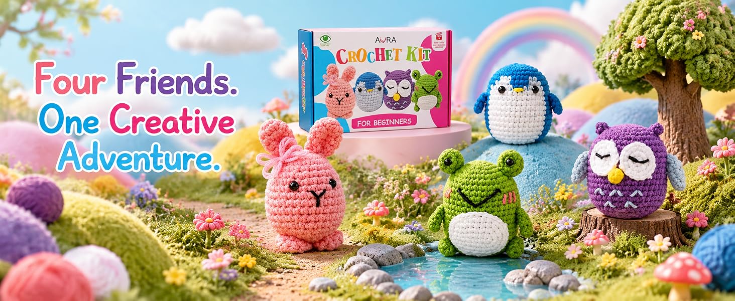 learn to crochet kit for kids ages 8-12 with video tutorials tube yarn beginner