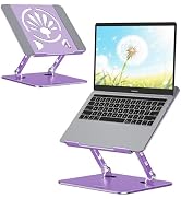 Axbima Aluminum Laptop Stand for Desk – Adjustable Ergonomic Laptop Riser, Foldable & Portable Ho...